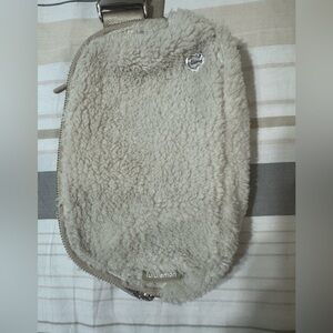 lululemon Cream Sherpa Zipper Pouch